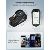 Водонепроницаемая велосипедная сумка Vitalismo на раму для смартфонов до 7 дюймов черный (6053)