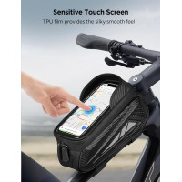 Водонепроникна велосипедна сумка Vitalismo на раму для смартфонів до 7 дюймів чорний (6053)