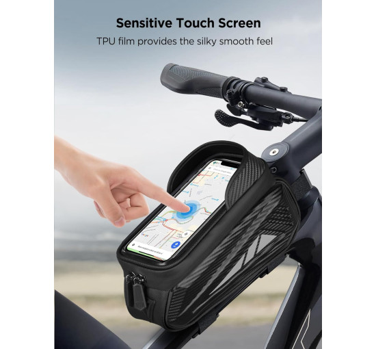 Водонепроницаемая велосипедная сумка Vitalismo на раму для смартфонов до 7 дюймов черный (6053)