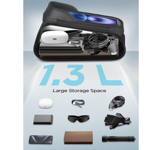 Водонепроницаемая велосипедная сумка Vitalismo на раму для смартфонов до 7 дюймов черный (6053)