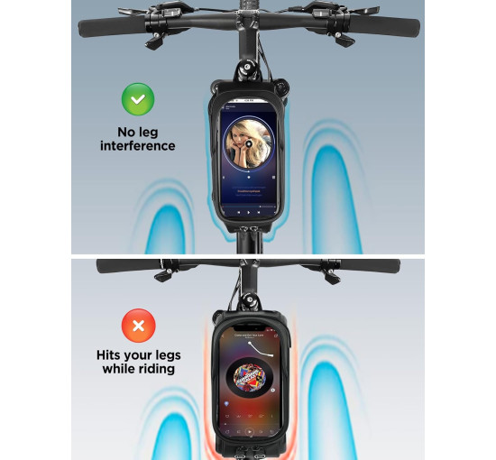 Водонепроницаемая велосипедная сумка Vitalismo на раму для смартфонов до 7 дюймов черный (6053)