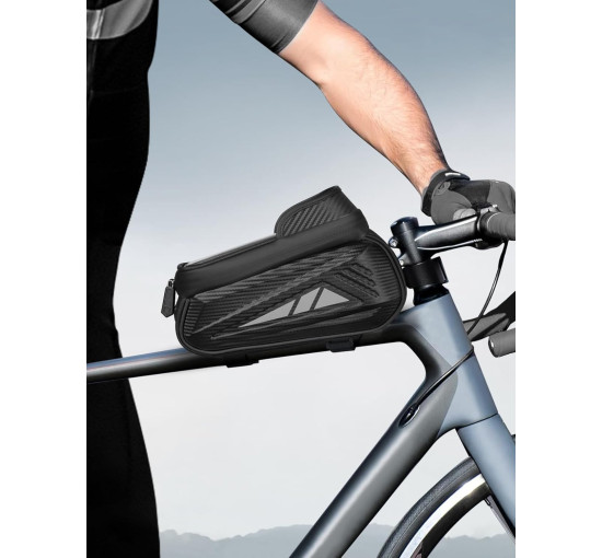 Водонепроницаемая велосипедная сумка Vitalismo на раму для смартфонов до 7 дюймов черный (6053)