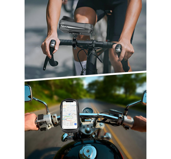 Водонепроникний тримач LEMEGO для телефону діагоналлю 4,7-7 дюймів на велосипед сірий (6070)