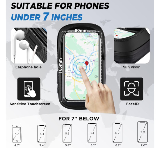 Водонепроницаемый держатель мобильного телефона LEMEGO на велосипед черный (6051)