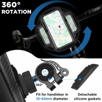 Водонепроникний тримач мобільного телефону LEMEGO на велосипед чорний (6051)