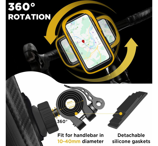 Водонепроницаемый держатель мобильного телефона LEMEGO на велосипед золотой (6050)