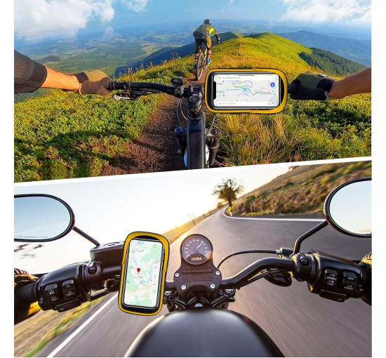 Водонепроницаемый держатель мобильного телефона LEMEGO на велосипед золотой (6050)