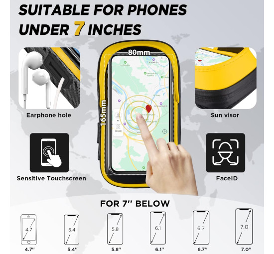 Водонепроницаемый держатель мобильного телефона LEMEGO на велосипед золотой (6052)