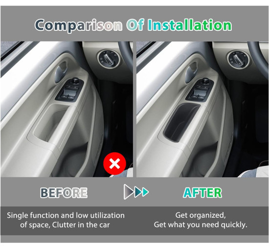 Ящик для зберігання GAFAT у передніх дверях для VW UP GTI Seat MII Skodα Citigo (6079)