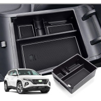 Ящик для зберігання в центральній консолі сумісний з Hyundai Tucson NX4 білий (6082)