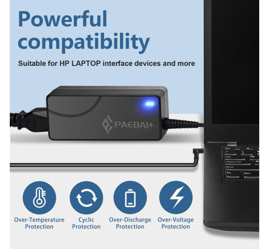 Зарядний пристрій PAEBAI+ 65 Вт/45 Вт для ноутбуків HP Pavilion Zbook ProBook (6106)