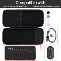 Жесткий чехол Lebakort для клавиатуры совместимый с Logitech Pebble Keys 2 Combo K380s черный (6013)