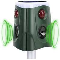 Отпугиватель животных на 360° ROCKY&CHAO на солнечной энергии, детектор движения, инфракрасный детектор отпугивает кошек золотой (my-11085)