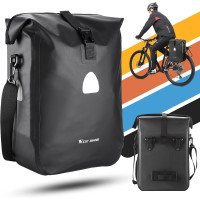 Сумка для велосипеда WESTGIRL з плечовим ременем, 100% водонепроникна, 18-літрова сумка для велосипеда, чорна (my-13158)