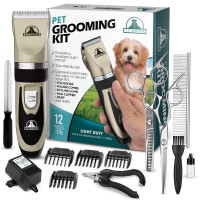 Акумуляторна машинка Pet Union Professional Dog Grooming Ki для стрижки домашніх тварин із набором інструментів для догляду за собаками золотою (my-11037)