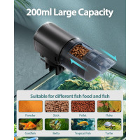 Автоматичний дозатор корму Aoyar для риб в акваріумі, об'єм 200 мл, чорний (my-19039)