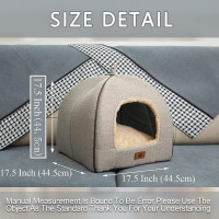 Лежак для кошек WINDRACING со съемной моющейся мягкой подушкой, мягкие и самоклеящиеся лежанки для котят, бежевый (my-16094)