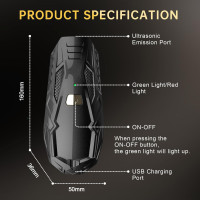 Портативное ультразвуковое устройство Bubbacare против лая черный (my-8115)