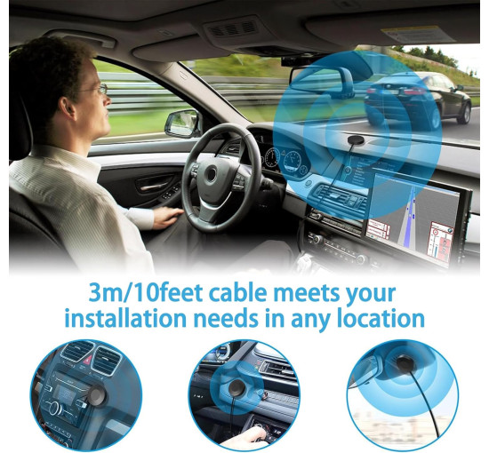 Антена AOUZOVLI CZNLWM14 DAB Антена Автомобільна, для радіоприймачів Pioneer, Kenwood, Alpine та Ailitech DAB+ антена, чорна (0192)