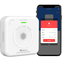 Детектор угарного газа HEIMAN WS-725ES WLAN Wi-Fi, детектор CO, умный детектор угарного газа с приложением Tuya и SmartLife, белый (0069)