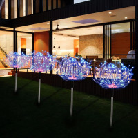 Набор из 4 солнечных садовых фонарей Axafnev JT00065, солнечные фейерверки, водонепроницаемая лампа с 8 режимами (0146)