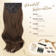 Нарощування волосся FESHFEN на заколках, м'яке синтетичне нарощування волосся для жінок, 20 дюймів, коричневий та каштановий (0110)