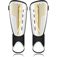 Модернизированные щитки AirsFish для голеней для футбола для детей, защитное снаряжение, бело-золотой (2029)