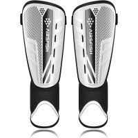 Модернизированные щитки AirsFish для голеней для футбола для детей, защитное снаряжение, бело-черный (2030)