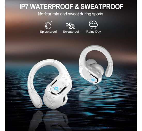 Бездротові навушники Ltinist BX29, 75H Bluetooth 5.3, для бігу з мікрофоном з шумопоглинанням ENC, IP7 3D Deep Bass, білі (0195)