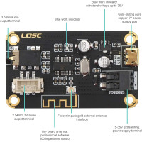 Bluetooth-приймач RUIZHI Модуль плати DC 5V-35V Декодер Аудіо Стерео, Чіп для DIY Навушники (0184)
