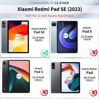 Чехол EasyAcc 01XMRMPADSE, совместимый с планшетом Xiaomi Redmi Pad SE 2023 11 дюймов, защитный чехол с тонкой подставкой, черный (2054)