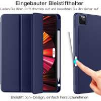 Чехол Vobafe, совместимый с iPad Pro 11 дюймов 2022/2021/2020/2018, гибкая задняя крышка TPU с держателем для карандашей, синий (2047)