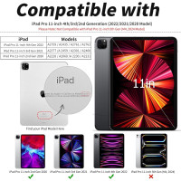 Чехол ZOYU для iPad Pro 11 дюймов 4-го/3-го/2-го поколения 2022/2021/2020 с держателем для карандашей, мягкая задняя панель из ТПУ, темно-зеленый (2045)