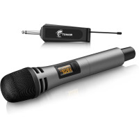 Ручной беспроводной TONOR TW310, динамический микрофон UHF разъем 6,35 мм с аккумуляторным приемником, серый (0198)