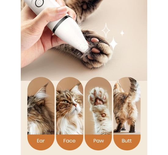 Машинка для стрижки котів та тример для лап собак Oneisall N12 3 в 1, комплект для грумінгу, бездротовий тример з низьким рівнем шуму для собак (0006)