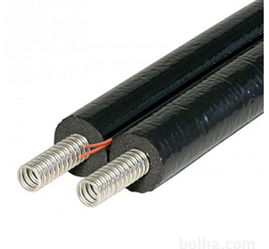 Двойной гофрированный трубопровод ENSOL в изоляции с электрическим кабелем DN16-1m
