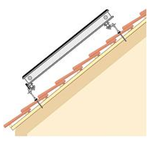 Монтажна система ENSOL для 1 колектора 2,0 для даху з нахилом 30-65 ° металочерепиця, рубероїд