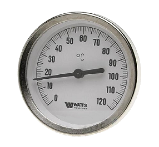 Термометр биметаллический Watts T63/50 (F+R801 OR 63mm 0-120°C)