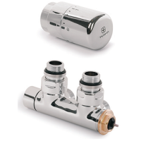 Комплект арматуры интегрированный термостатический клапан Terma GZ 1/2 - 16x2, 15 chrom