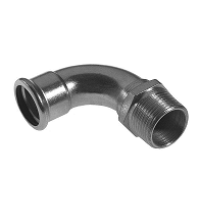 Колено с внешней пресс-резьбой 42хR1 1/2 длинное KAN-therm Steel