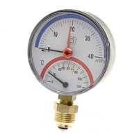 Термоманометр Watts TMAX 80mm 0-4 bar / 0-120 °С