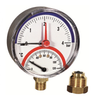 Термоманометр Watts TMRA 80mm 0-4 bar / 0-120 °С