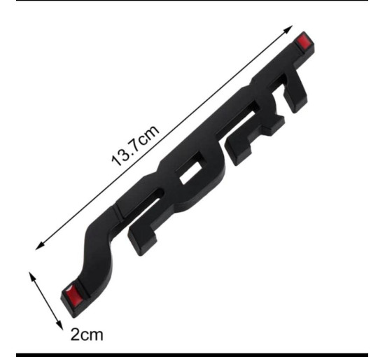3D спортивна чорна наклейка AUTO MT, металева (3057)