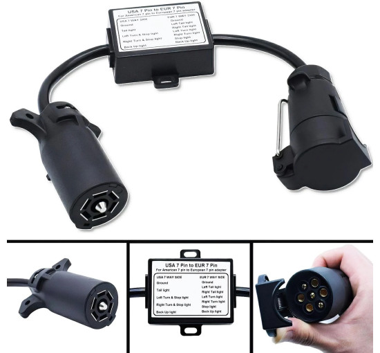 Адаптер-перехідник HP-trailer TLC77P-1 з американських розеток на євро-вилку 7 контактів (3145)