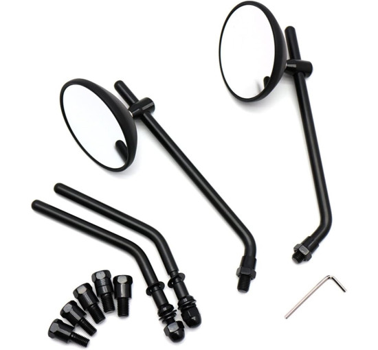 Алюмінієві чорні класичні бічні дзеркала GBAPYUSK заднього виду для мотоцикла (4052)