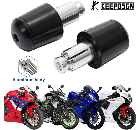 Алюмінієві заглушки керма мотоцикла KEEPDSGN FBA-EUYDEUJME165, чорні (4062)