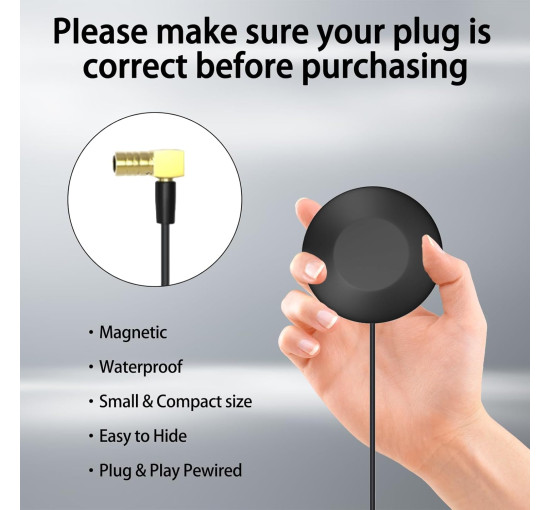 Антенна AOUZOVLI CZNLWM14 DAB Антенна Автомобильная, для радиоприемников Pioneer, Kenwood, Alpine и Ailitech DAB+ антенна, черная (0192)