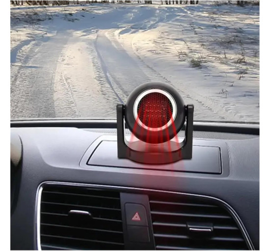 Автомобільний повітряний обігрівач лобового скла NanDeZ 12V портативний автомобільний обігрівач 360 градусів поворотний, чорний (0153)