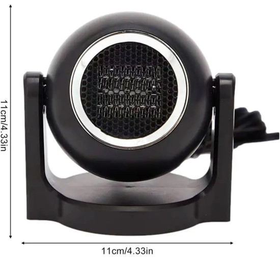 Автомобільний повітряний обігрівач лобового скла NanDeZ 12V портативний автомобільний обігрівач 360 градусів поворотний, чорний (0153)