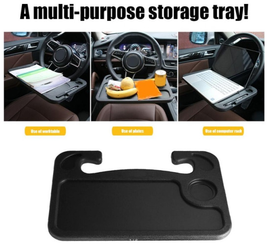 Автомобільний столик-підставка на кермо, автостолик,  чорний (4118)